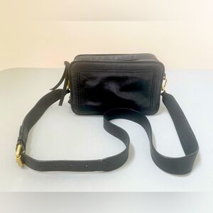 Cole Haan Black Leather Crossbody with Brass Trim